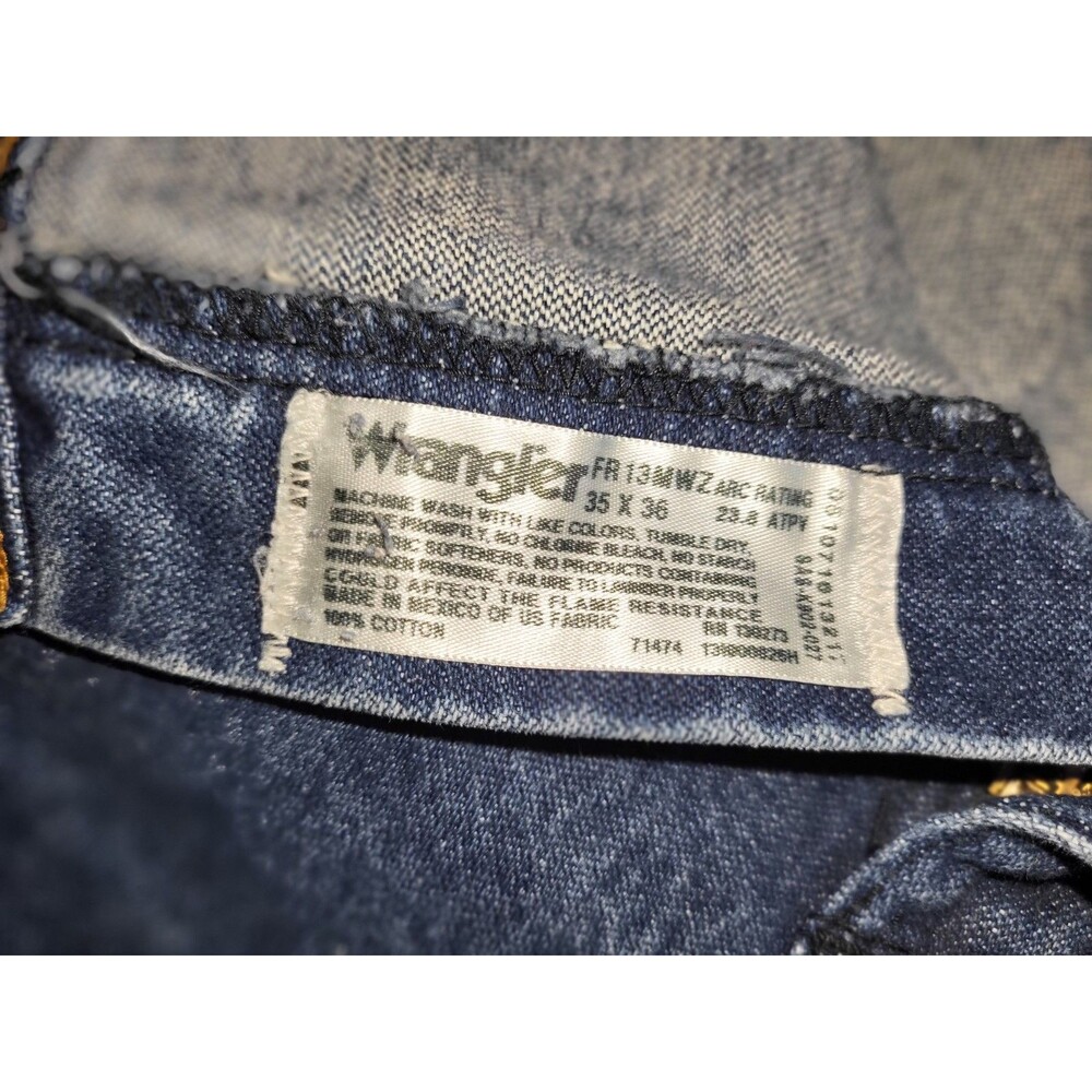 Wrangler FR Jeans 35x36 FR13MWZ Flame Resistant Cowboy Cut Work Denim - Picture 6 of 6